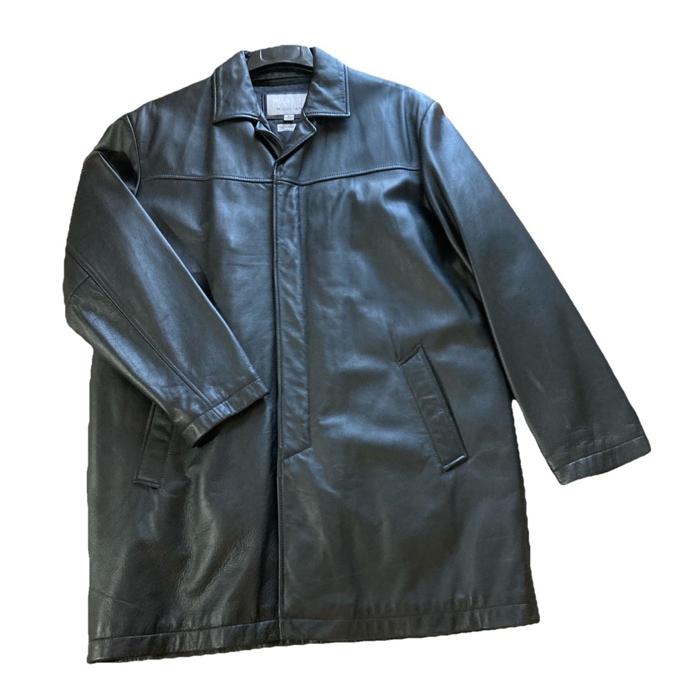Wilsons Leather M.‎ Julian Thinsulate Leather Jacket Sz L Black Long Lined Zip